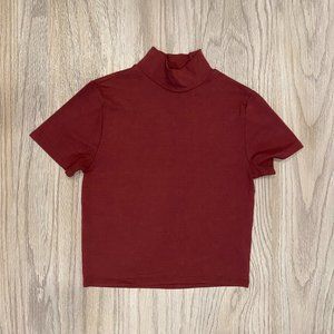 Forever21 Mock Turtleneck Short Sleeve Shirt SZS